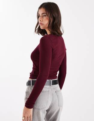 Cotton:on Cotton On Asymmetric Ruched Knit In Burgundy