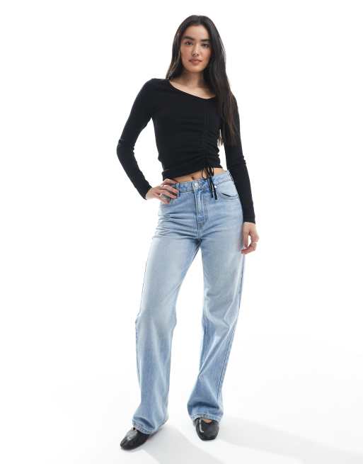 Cotton On - Asymmetrische gebreide gerimpelde top in zwart, 4 van 4