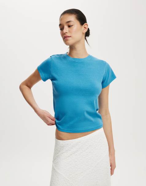 Cotton On - Baby-T-shirt in jaren 90-stijl in blauw - view 1