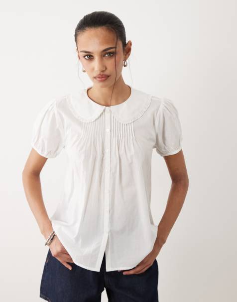 Cotton On babydoll blouse in white - view 1