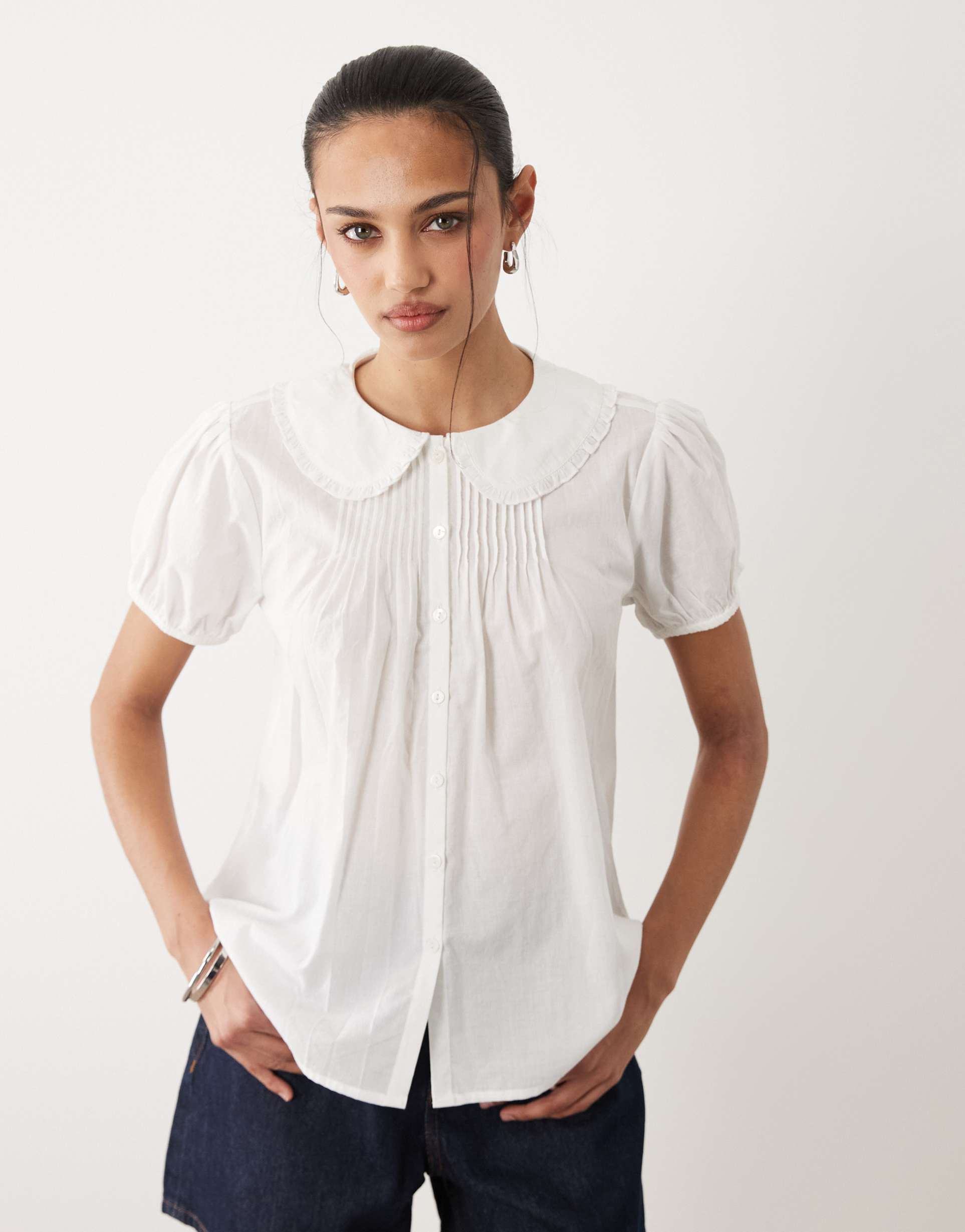 cotton on babydoll blouse in white