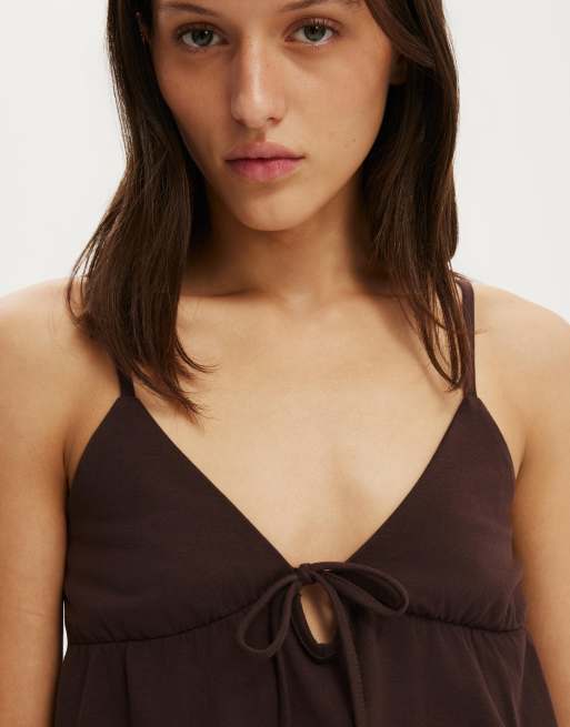 Cotton On Babydoll cami in brown, 3 of 4