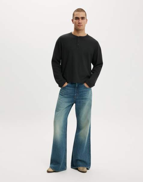 Cotton On Baggy bootcut jean in mid blue - view 1