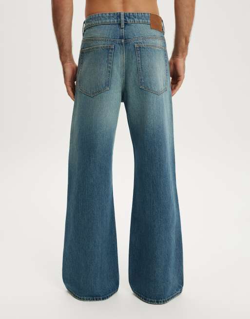 Cotton On Baggy bootcut jean in mid blue, 4 of 4