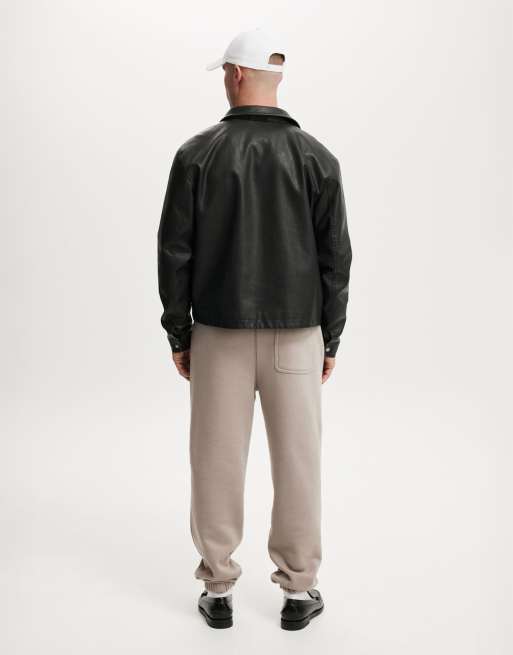 Cotton On Baggy cuffed track pant in beige