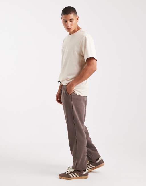 Cotton On baggy cuffed track sweatpants in washed chocolate, 3 of 5