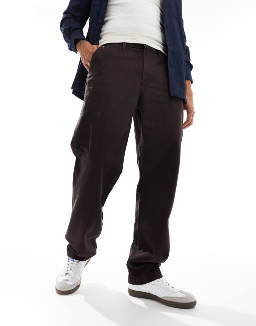 Cotton On - Baggy denim jeans in donker chocoladebruin 