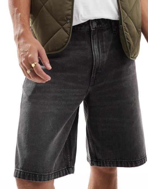 Cotton On Baggy denim short in black - BLACK
