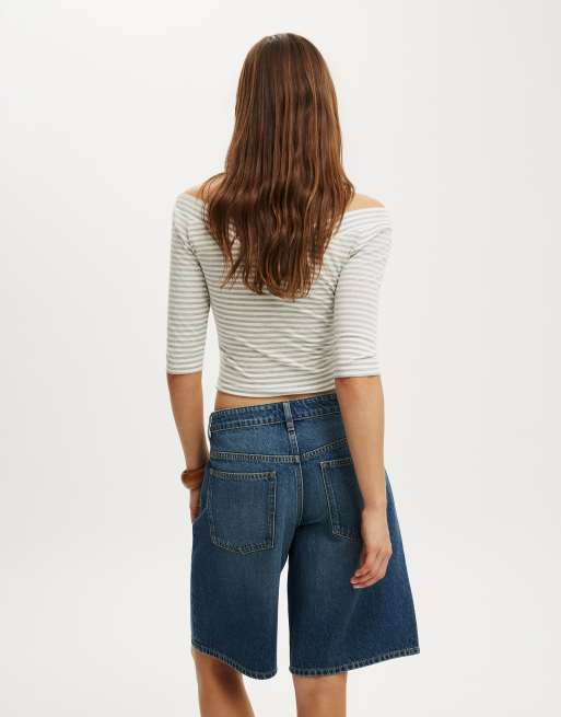 Cotton On Baggy denim short in blue, 3 of 3