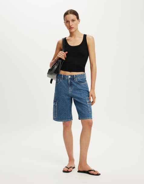 Cotton On Baggy denim short in blue - view 1