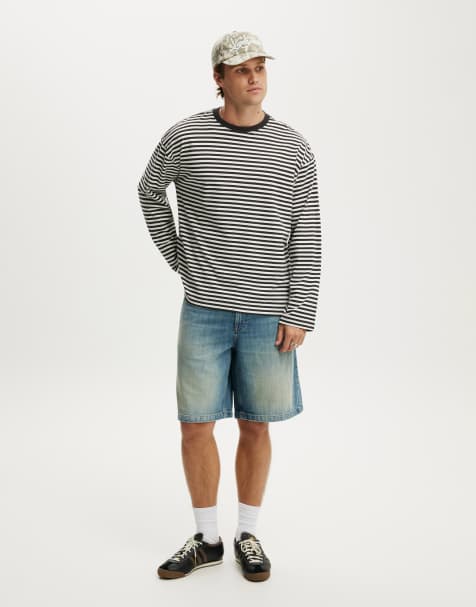 Cotton On Baggy denim short in mid blue