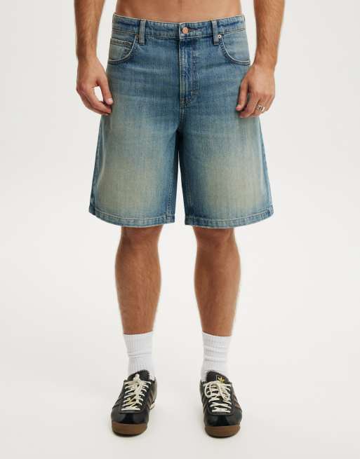Cotton On Baggy denim short in mid blue, 2 of 4