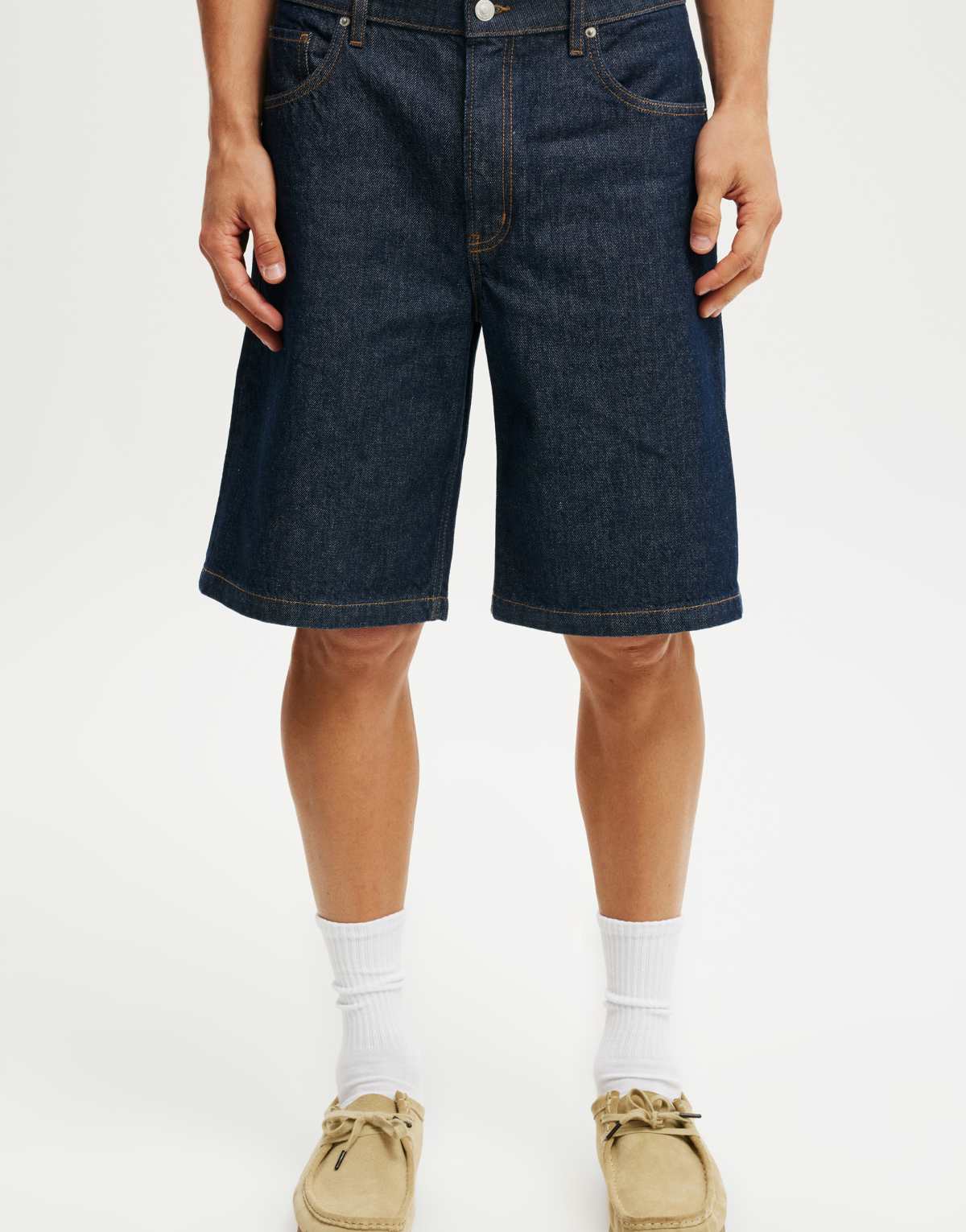Cotton On Baggy denim short in shutter blue