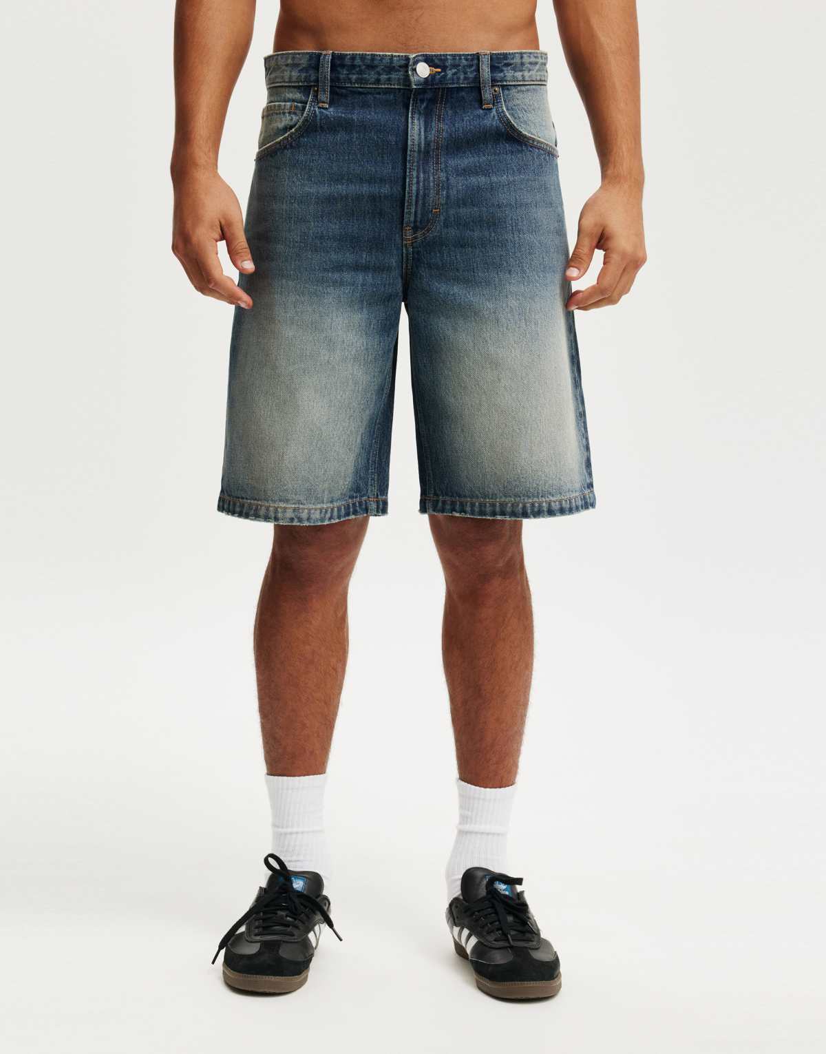 Cotton On Baggy denim short in static blue