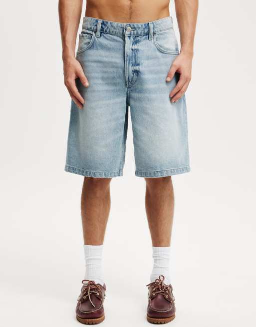 Cotton On Baggy denim short in vision blue - LBLUE