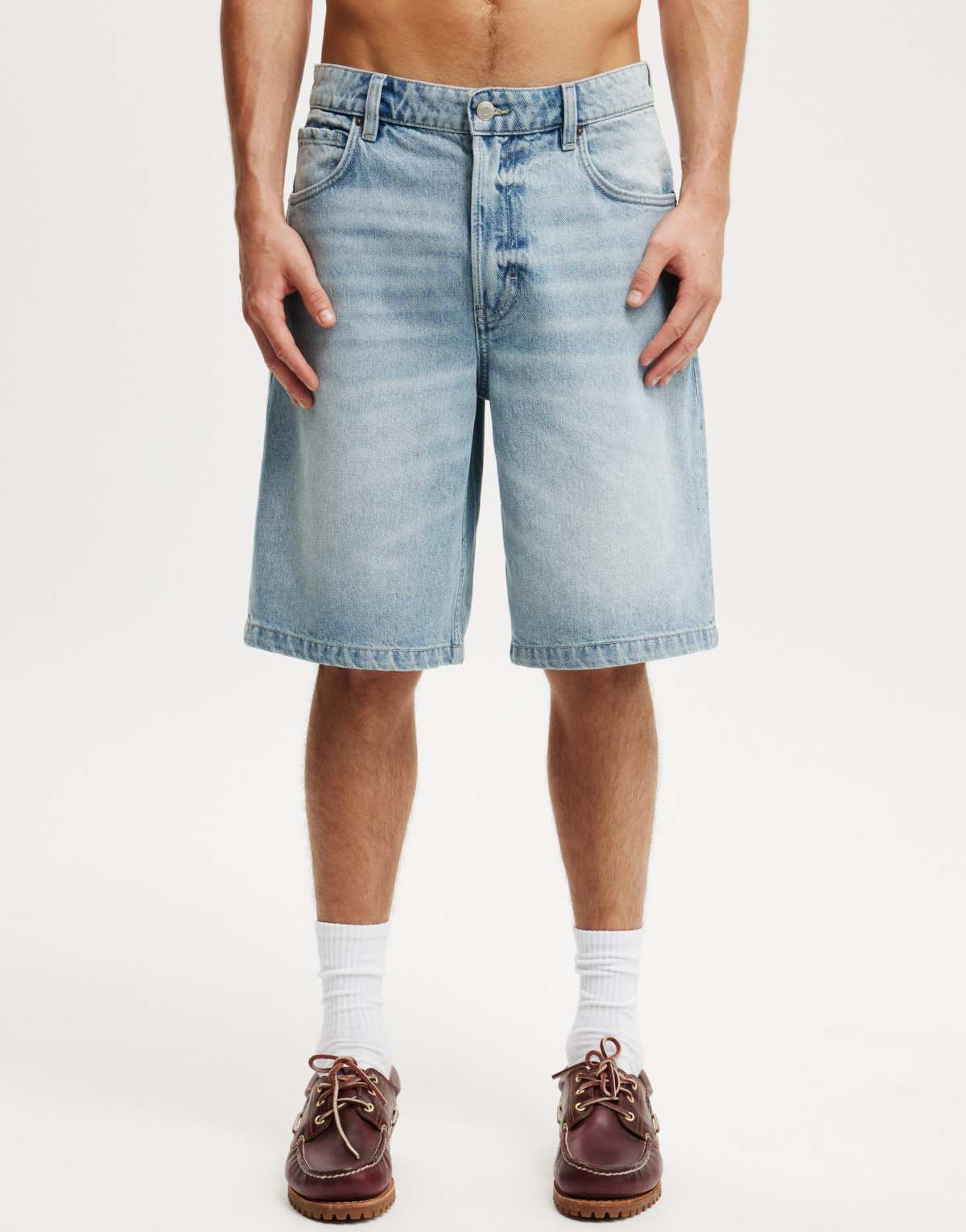 Cotton On Baggy denim short in vision blue