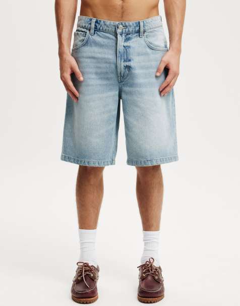 Cotton On Baggy denim short in vision blue 