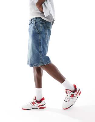 Cotton On baggy denim shorts in tinted green wash