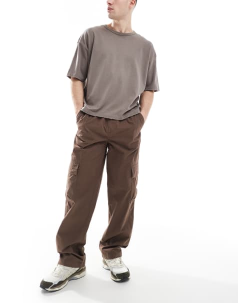 Cotton On baggy fit cargo pants in chocolate brown - view 1