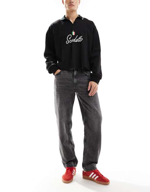 Cotton On - Baggy jeans in domino zwart