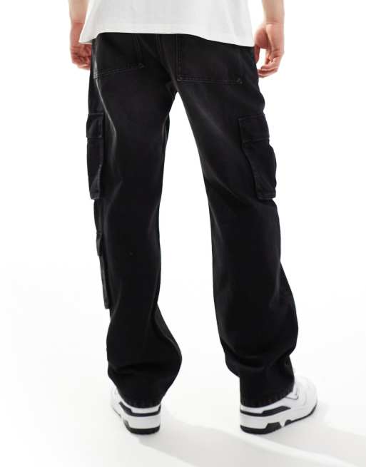 Cotton On baggy jeans in faded black denim with contrast stich, 3 of 5