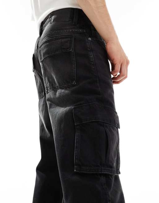 Cotton On baggy jeans in faded black denim with contrast stich, 4 of 5