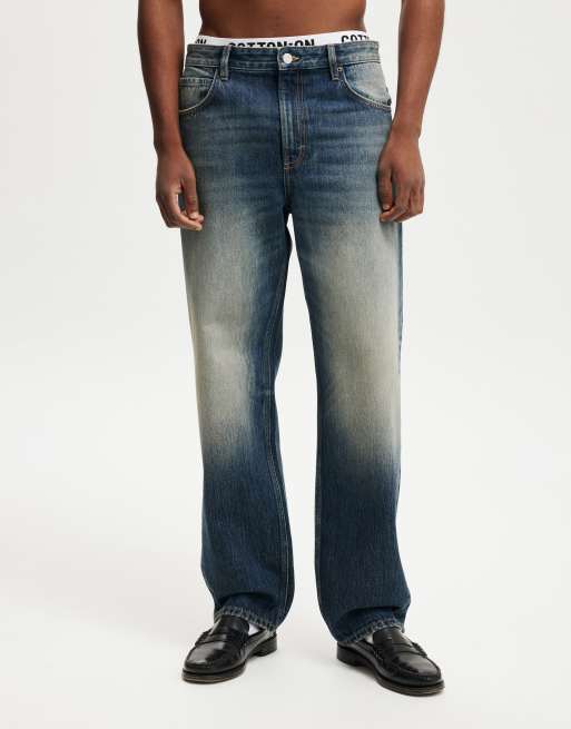 Cotton On baggy jeans in static blue, 3 of 4