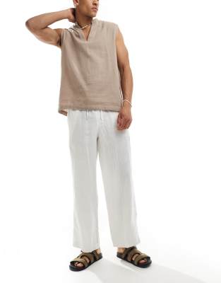 Cotton:On Cotton On baggy linen pants in white
