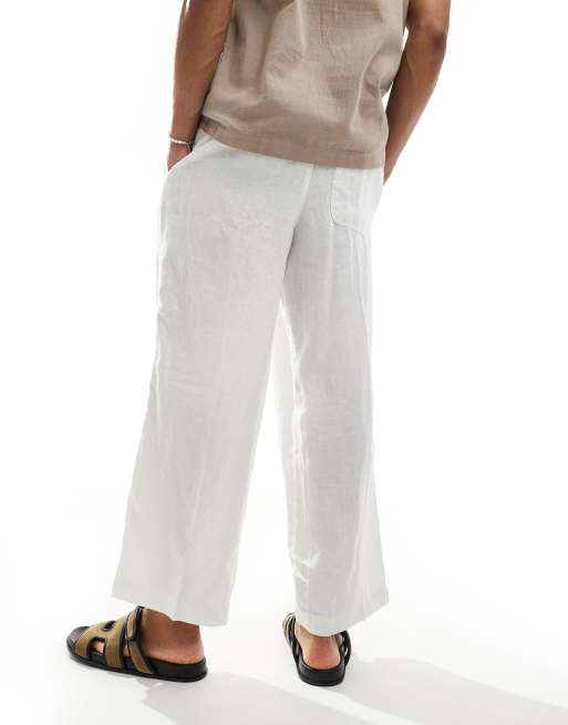 Cotton On baggy linen pants in white, 3 of 5