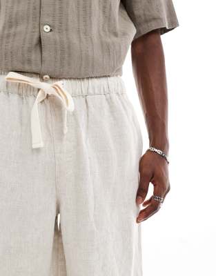 Cotton On baggy linen shorts in oatmeal
