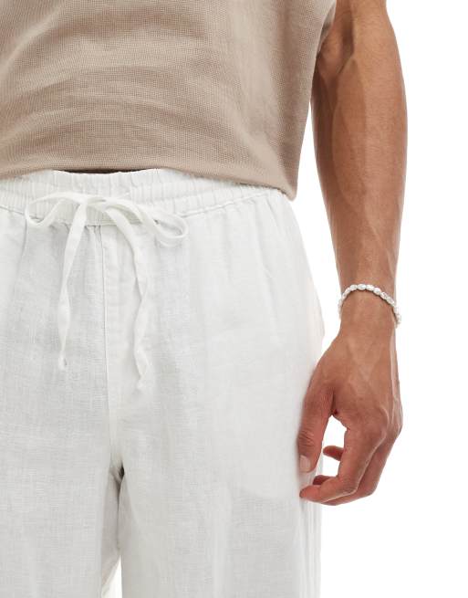 Cotton On baggy linen trouser in white, 4 of 5