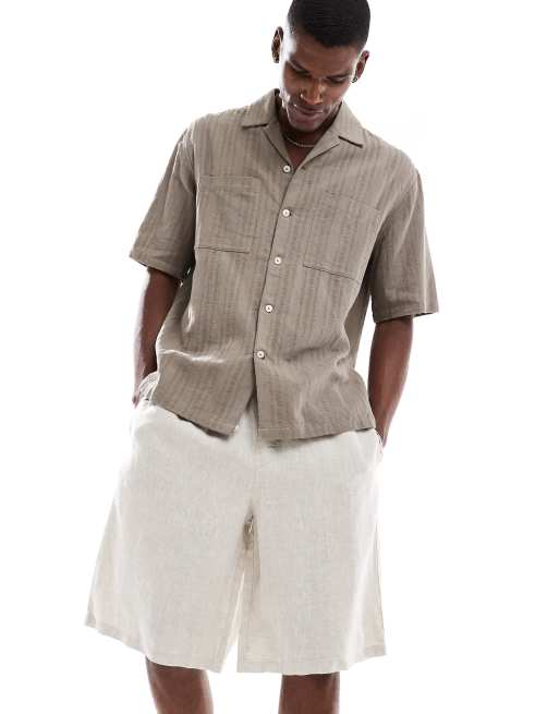 Cotton On - Baggy linnen shorts in beige, 2 van 5