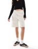 Cotton On baggy longline denim shorts in ecru stripe | ASOS