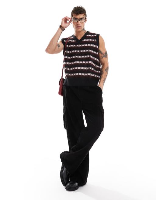 Cotton On Baggy pleat cargo pant in black