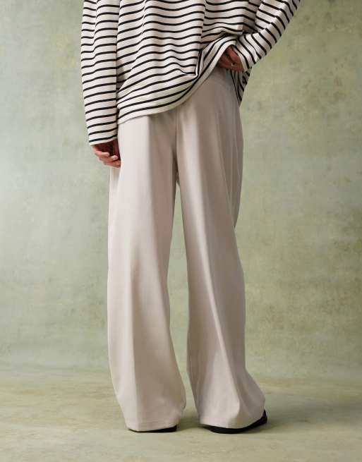 Cotton On baggy pleated pants in stone