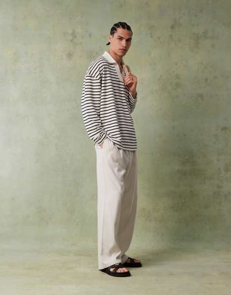 Cotton On baggy pleated trouser in stone - view 1