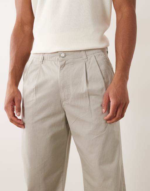 Cotton On baggy pleated trouser in stone, 4 of 5