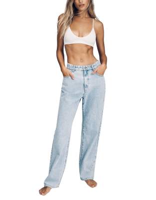 Cotton:On Cotton On baggy straight jean in ecru-White
