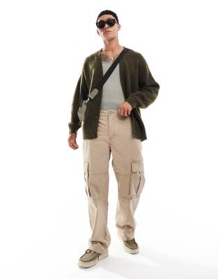 Cotton:On Cotton On baggy style pocket utility pants in light camel ripstop-Neutral