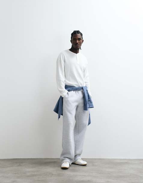 Cotton On baggy track jogger in grey marle - view 1