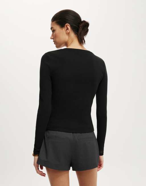Cotton On Bailey button detail cardi in black  - BLACK, 3 of 4