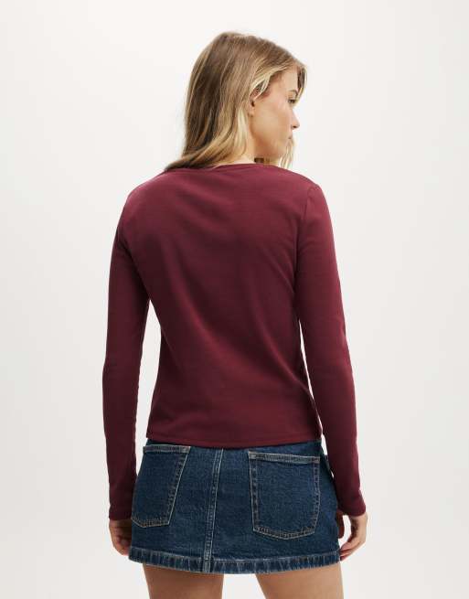 Cotton On – Bailey – Zapinany na guziki bordowy kardigan, 4 z 4