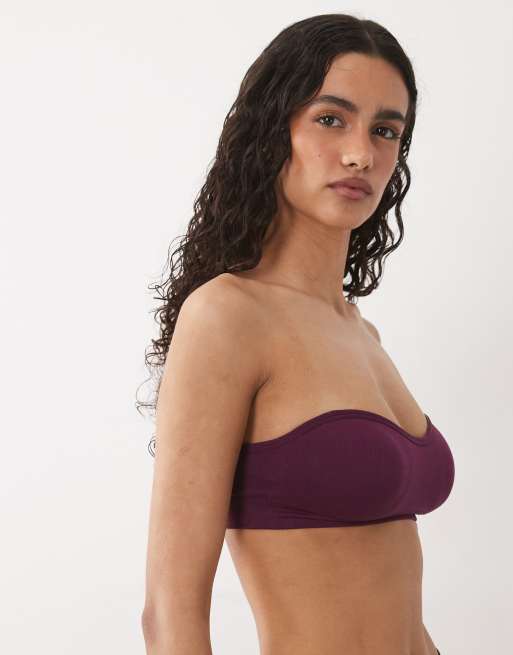 Cotton On - Bandeau matelassé à encolure en cœur sans coutures - Mûre, 3 de 4