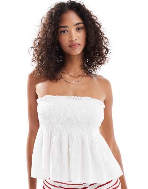 Cotton On bandeau top in porcelain - view 1