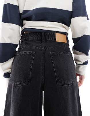 Cotton On barrel leg jeans in graphite black