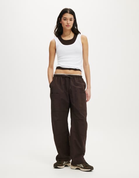 Cotton On Barrel leg woven pant in brown - view 1