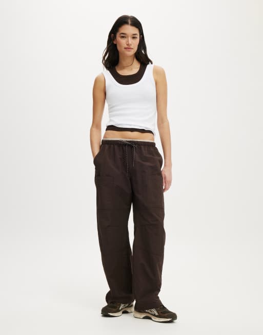 Cotton On Barrel leg woven pant in brown