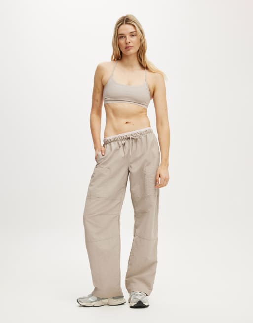Cotton On Barrel leg woven pant in burgundy