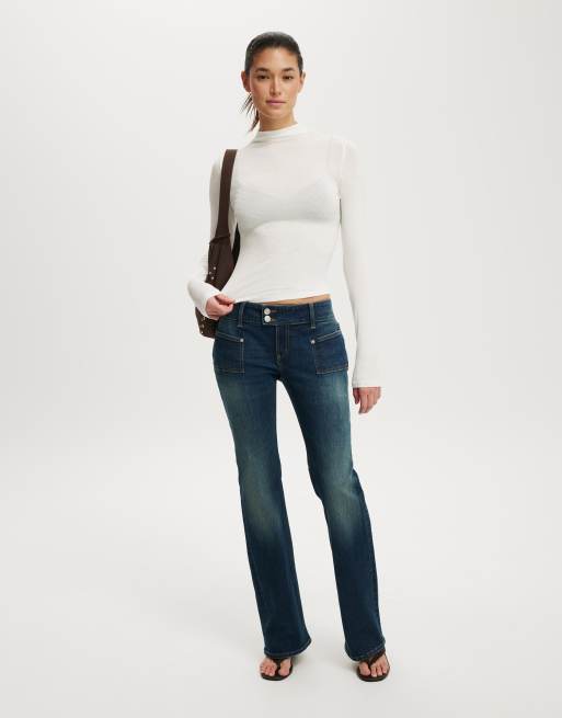 Cotton On base layer mock neck long sleeve top in vintage white, 4 of 4