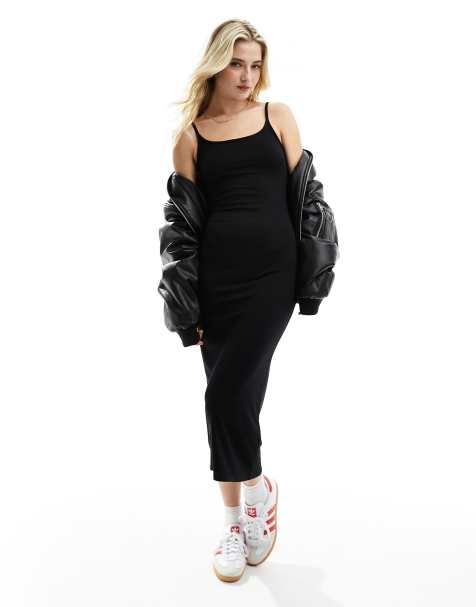 Cotton On – Basic-Trägerkleid in Maxi-Länge aus Jersey in Schwarz  - view 1